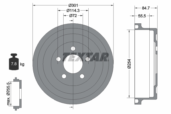 TEXTAR Bremsetromle 94040100 for JEEP