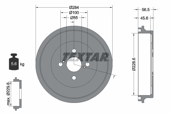 TEXTAR Bremsetromle 94040900 for TOYOTA