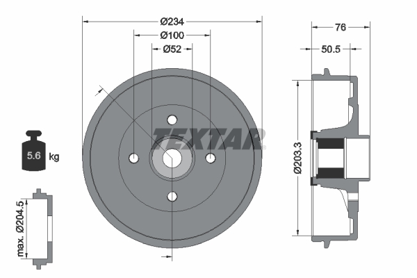 TEXTAR Bremsetromle 94042400 for RENAULT DACIA