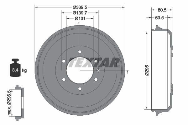 TEXTAR Bremsetromle 94043300 for ISUZU