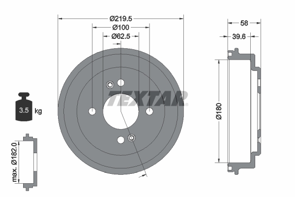 TEXTAR Bremsetromle 94044100 for KIA