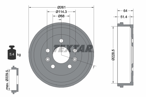 TEXTAR Bremsetromle 94045500 for DACIA RENAULT NISSAN