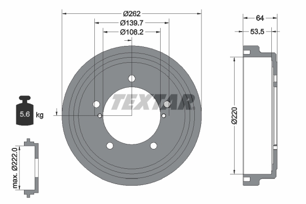 TEXTAR Bremsetromle 94045700 for CHEVROLET SUZUKI