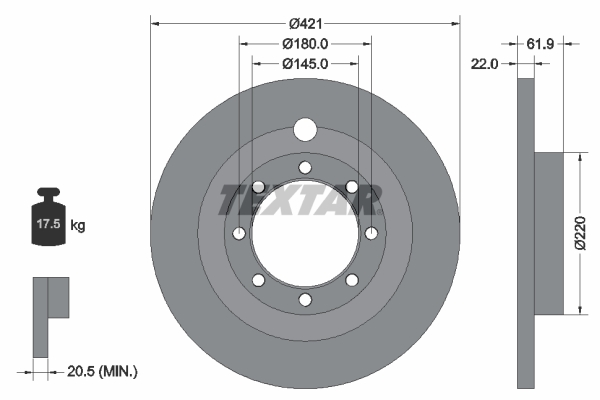TEXTAR 93028800 421mm 22mm for MERCEDES-BENZ