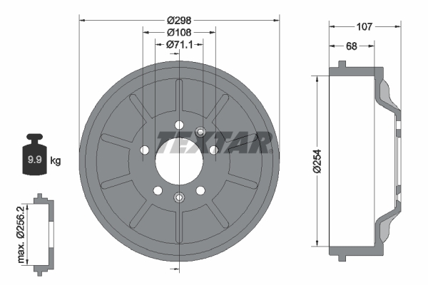 TEXTAR Bremsetromle 94032900 for CITROËN PEUGEOT FIAT