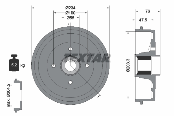 TEXTAR Bremsetromle 94045800 for DACIA