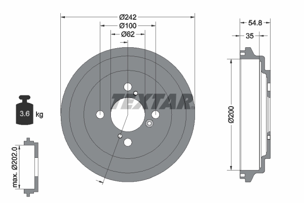TEXTAR Bremsetromle 94046900 for SUZUKI