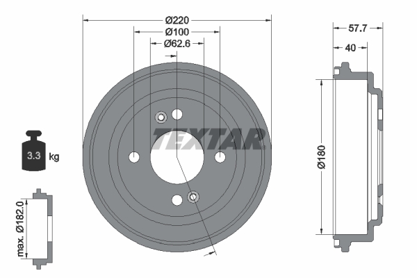 TEXTAR Bremsetromle 94047000 for HYUNDAI