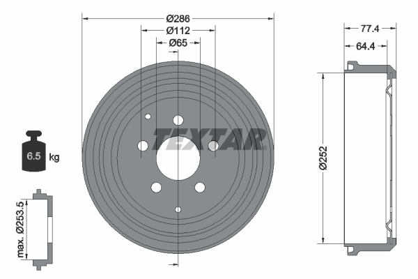 TEXTAR Bremsetromle 94048300 for AUDI