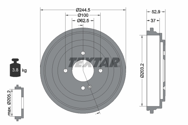 TEXTAR Bremsetromle 94048100 for KIA