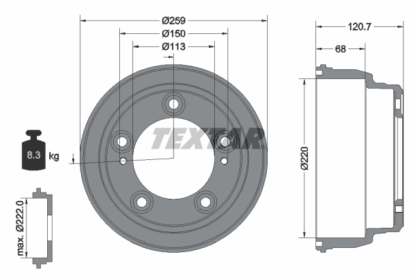 TEXTAR Bremsetromle 94046600 for HYUNDAI