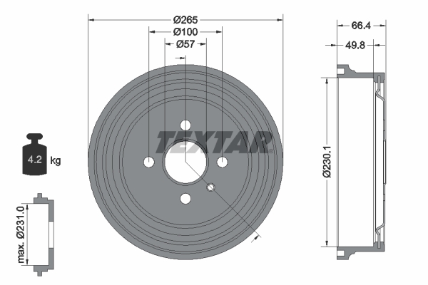 TEXTAR Bremsetromle 94048700 for OPEL