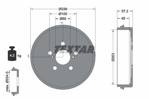 TEXTAR Bremsetromle 94049100 for TOYOTA