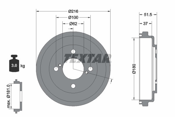 TEXTAR Bremsetromle 94049600 for SUZUKI