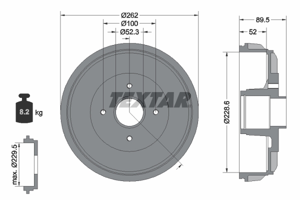TEXTAR Bremsetromle 94049700 for DACIA NISSAN RENAULT LADA RENAULT TRUCKS