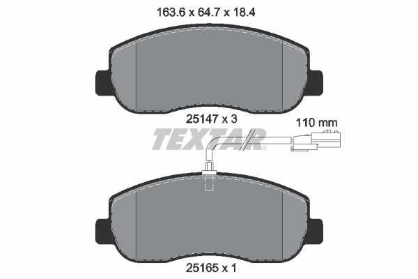 TEXTAR Bremseklodser 2514701 for OPEL VAUXHALL NISSAN RENAULT