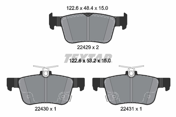 TEXTAR Bremseklodser 2242901 for HONDA ACURA HAVAL