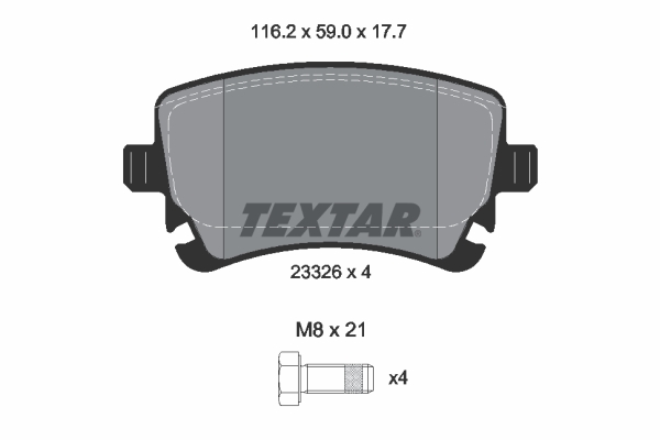 TEXTAR Bremseklodser 2332611 for BENTLEY