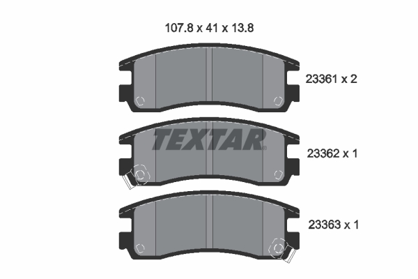 TEXTAR Bremseklodser 2336101 for OPEL PONTIAC BUICK CADILLAC CHEVROLET SATURN BUICK (SGM)