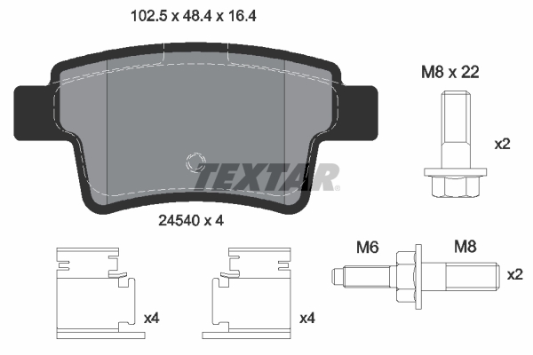 TEXTAR Bremseklodser 2454001 for CITROËN