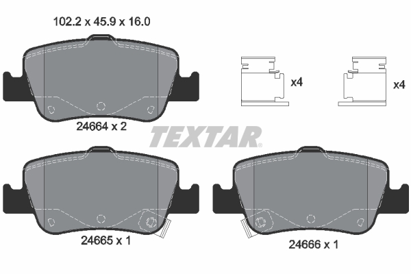 TEXTAR Bremseklodser 2466401 for TOYOTA