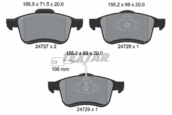 TEXTAR Bremseklodser 2472701 for OPEL FIAT LANCIA GENERAL MOTORS