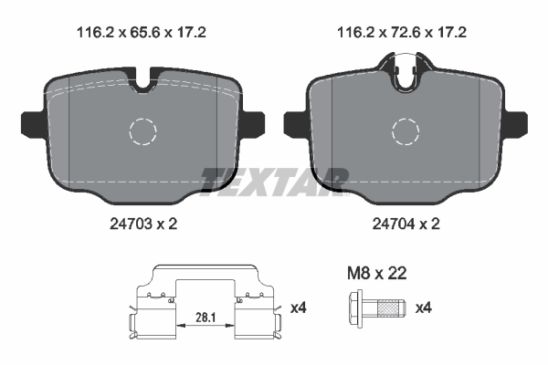 TEXTAR Bremseklodser 2470303 for BMW