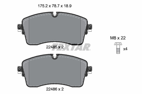 TEXTAR Bremseklodser 2248503 for JAGUAR