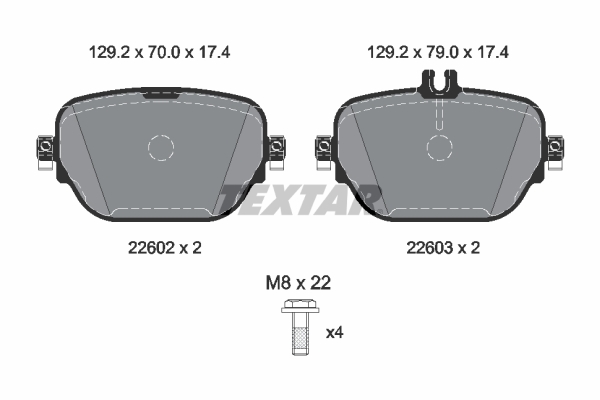 TEXTAR Bremseklodser 2260203 for MERCEDES-BENZ