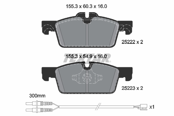 TEXTAR Bremseklodser 2522204 for PEUGEOT