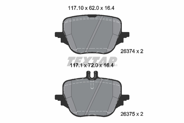TEXTAR Bremseklodser 2637401 for MERCEDES-BENZ