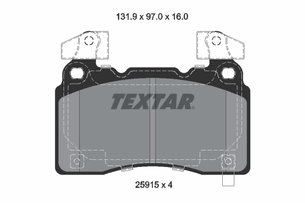TEXTAR Bremseklodser 2591503 for CADILLAC VAUXHALL CHEVROLET NIO TESLA