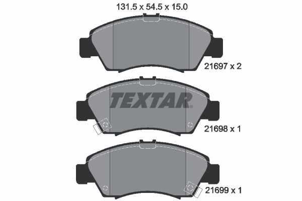 TEXTAR Bremseklodser 2169701 for ISUZU HONDA NISSAN HONDA (GAC)