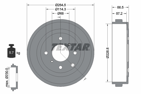 TEXTAR Bremsetromle 94046400 for NISSAN