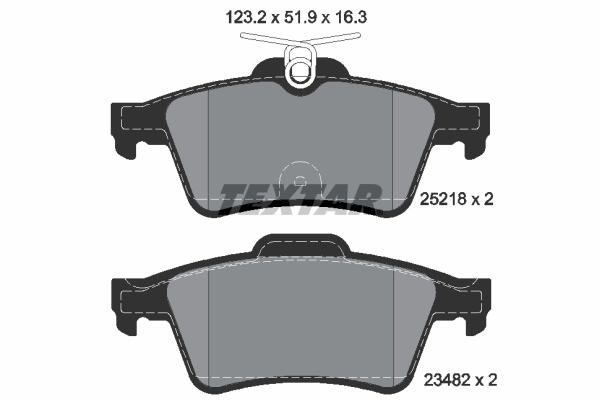 TEXTAR Bremseklodser 2521801 for PEUGEOT (DF-PSA) PEUGEOT
