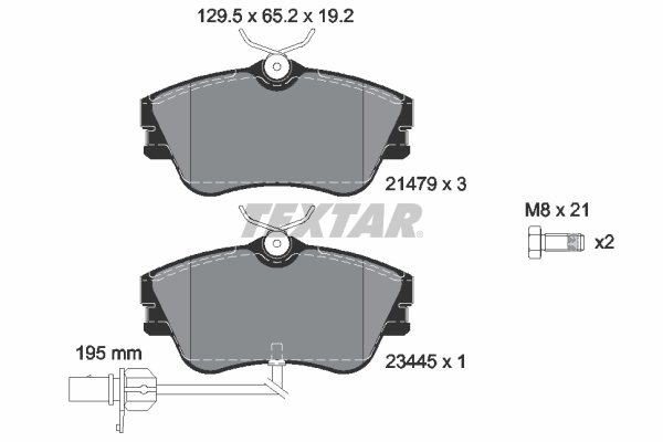 TEXTAR Bremseklodser 2147903 for VW