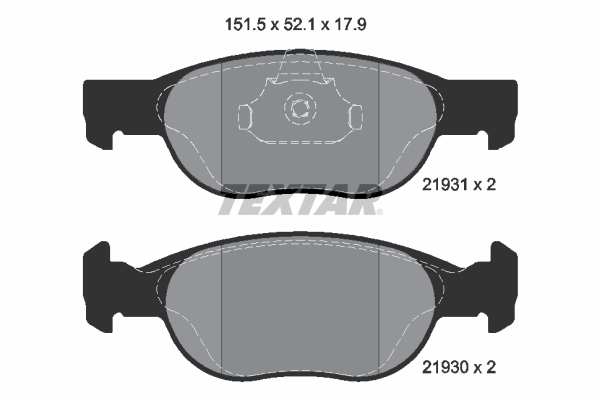 TEXTAR Bremseklodser 2193101 for ALFA ROMEO LANCIA FIAT