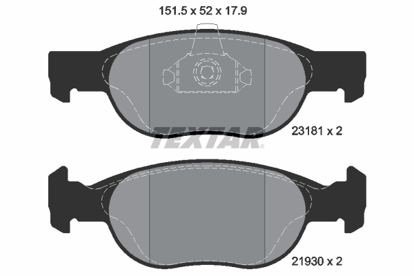 TEXTAR Bremseklodser 2318101 for LANCIA FIAT