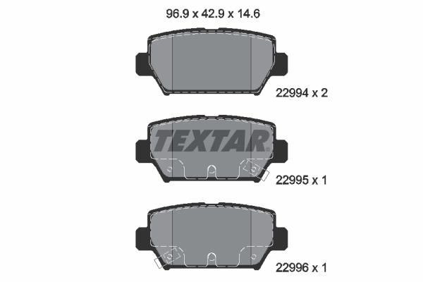 TEXTAR Bremseklodser 2299401 for MITSUBISHI