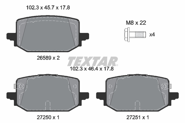 TEXTAR Bremseklodser 2658903 for RENAULT