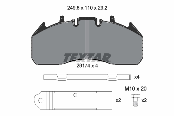 TEXTAR 2917411 for VOLVO RENAULT TRUCKS FORD