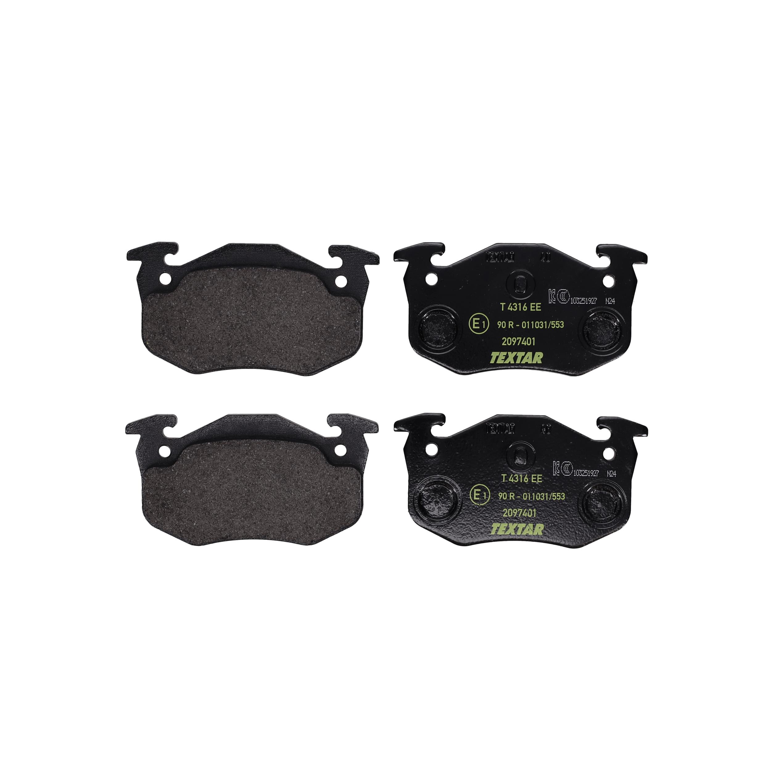 TEXTAR Bremseklodser 2097401 for PEUGEOT CITROËN CITROËN (DF-PSA) RENAULT