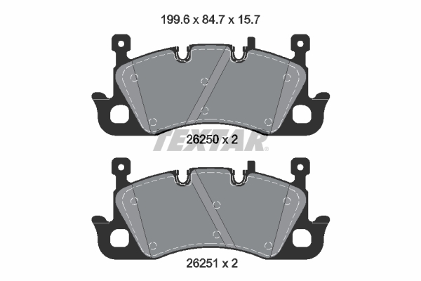 TEXTAR Bremseklodser 2625001 for PORSCHE