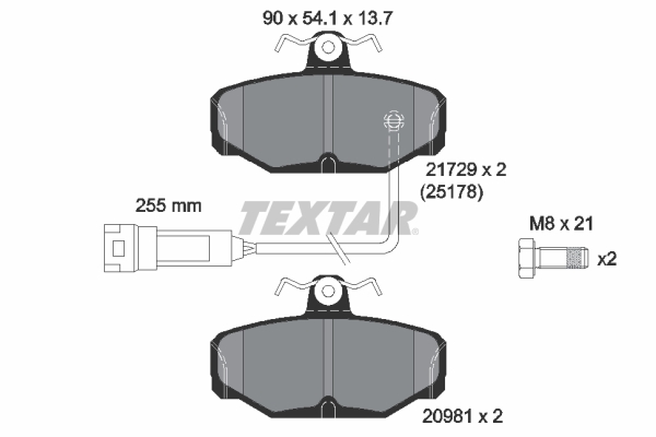 TEXTAR Bremseklodser 2172901 for FORD