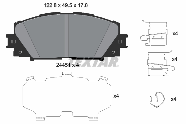 TEXTAR Bremseklodser 2445103 for PERODUA TOYOTA LIFAN