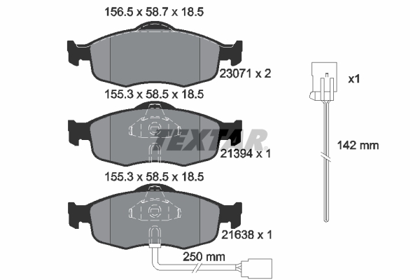 TEXTAR Bremseklodser 2307104 for FORD FORD USA