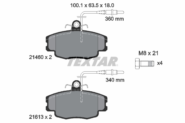 TEXTAR Bremseklodser 2146002 for CITROËN