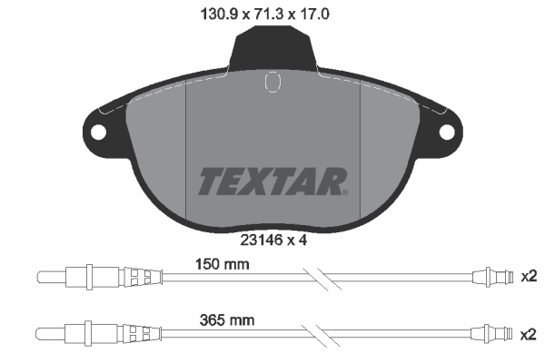TEXTAR Bremseklodser 2314601 for CITROËN