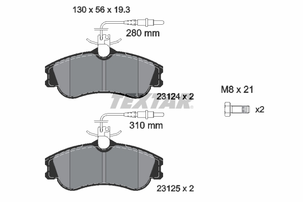 TEXTAR Bremseklodser 2312401 for CITROËN PEUGEOT