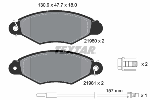 TEXTAR Bremseklodser 2198003 for RENAULT NISSAN